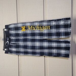Michigan Cropped Plaid Pajama Pants S